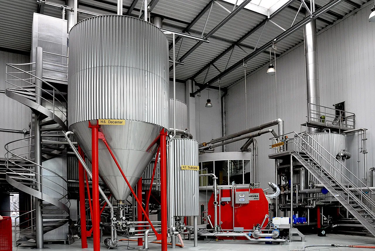 Brewing vessels inside the De Koninck brewery, Antwerp.