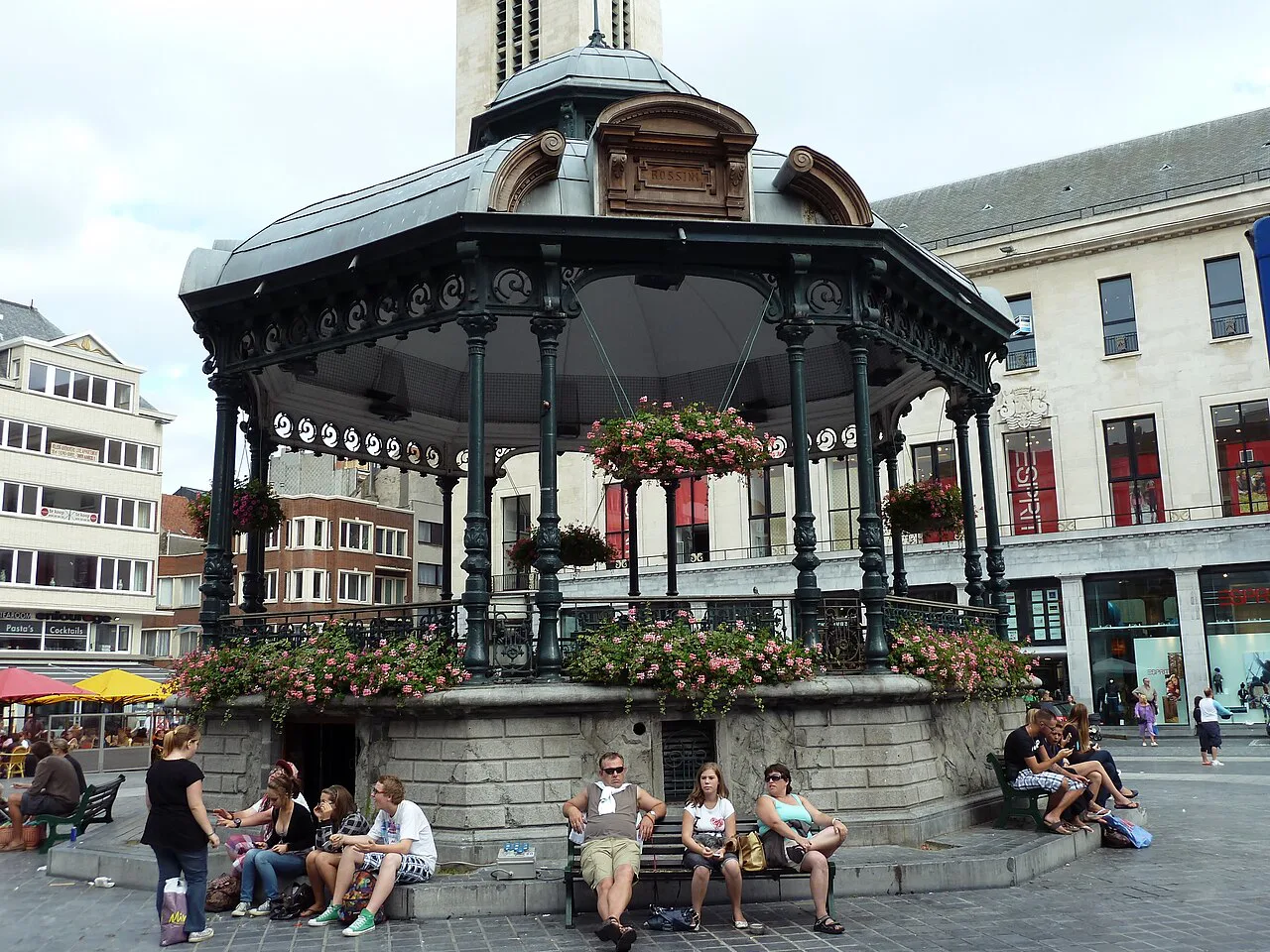 The ornate bandstand on the Wapenplein in central Ostend.