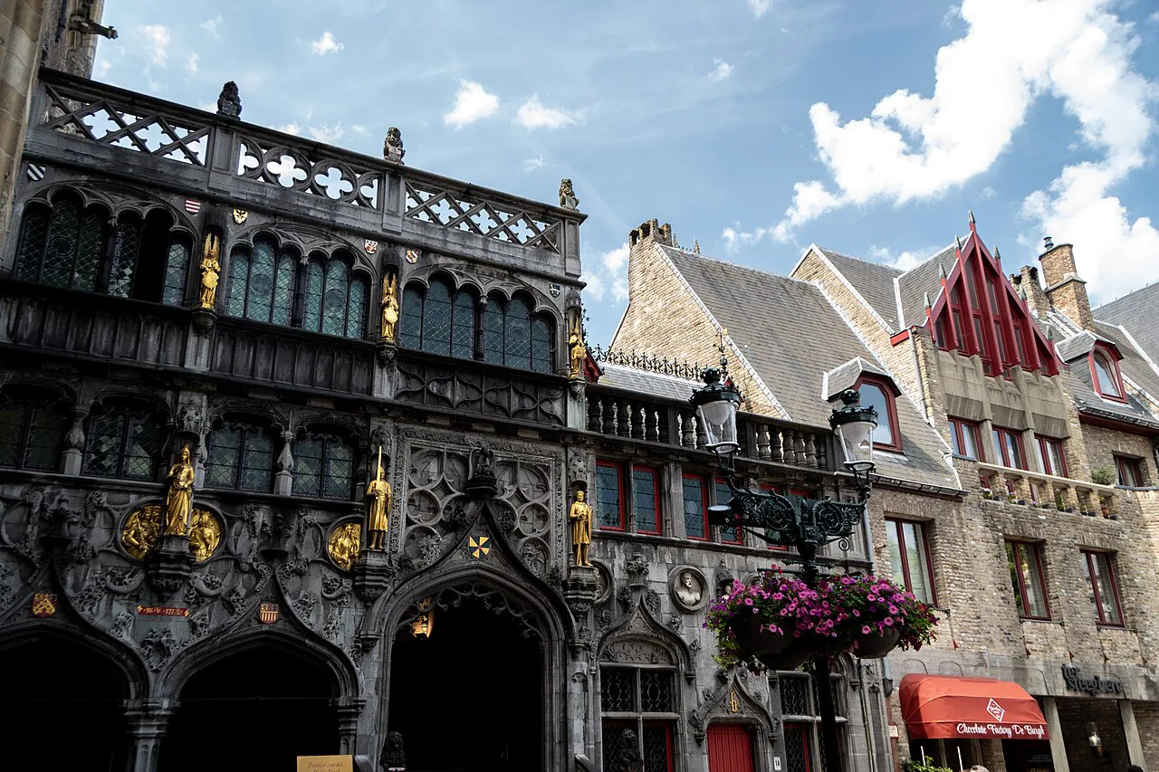 The Basilica of the Holy Blood and its neighbouring buildings on the Burg, Bruges.
