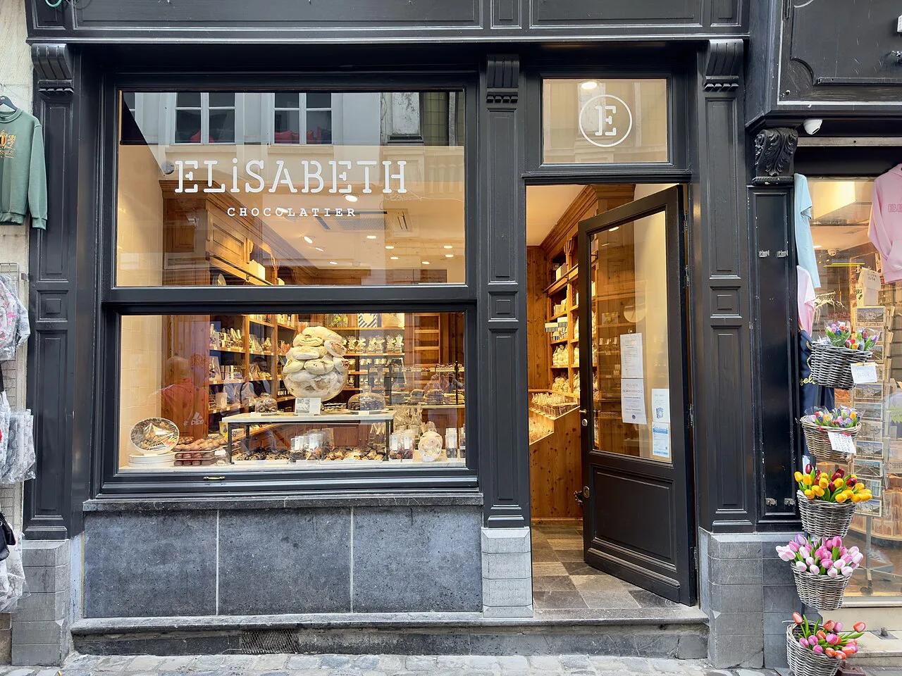A chocolate shop front in Brussels.