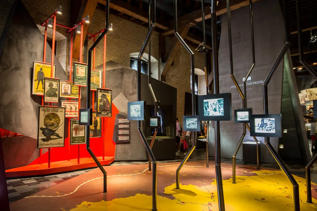 An exhibition room in the In Flanders Fields Museum, Ypres.