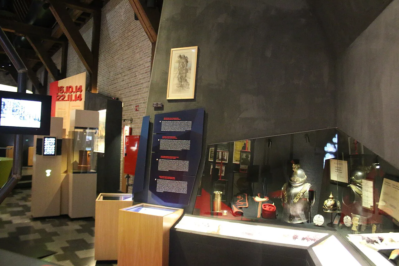 Exhibition displays inside the In Flanders Fields Museum in Ypres.