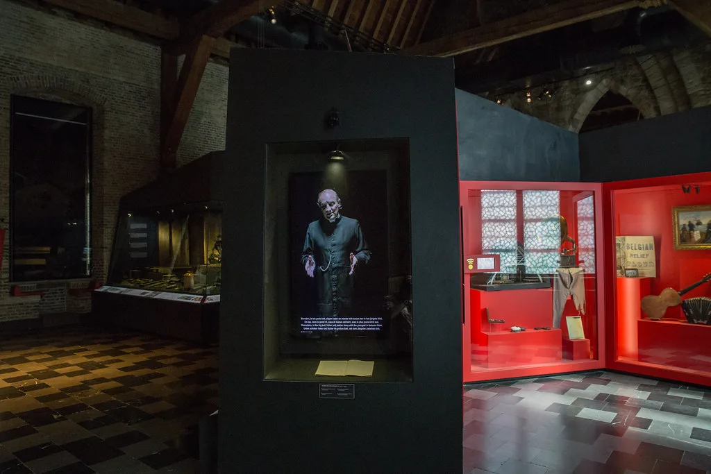 An exhibition room in the In Flanders Fields Museum, Ypres.