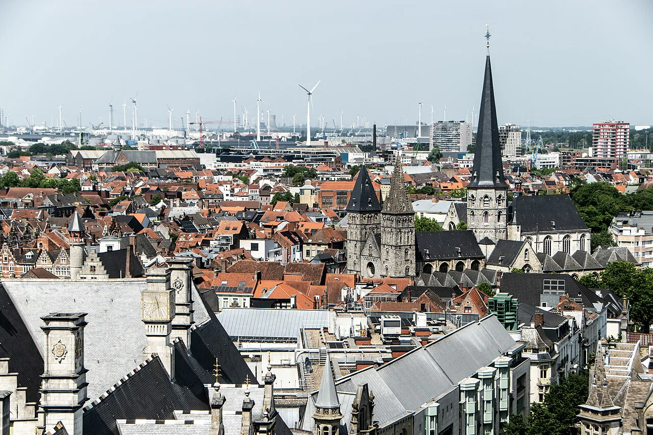 A view north-east over Ghent from the Belfry.