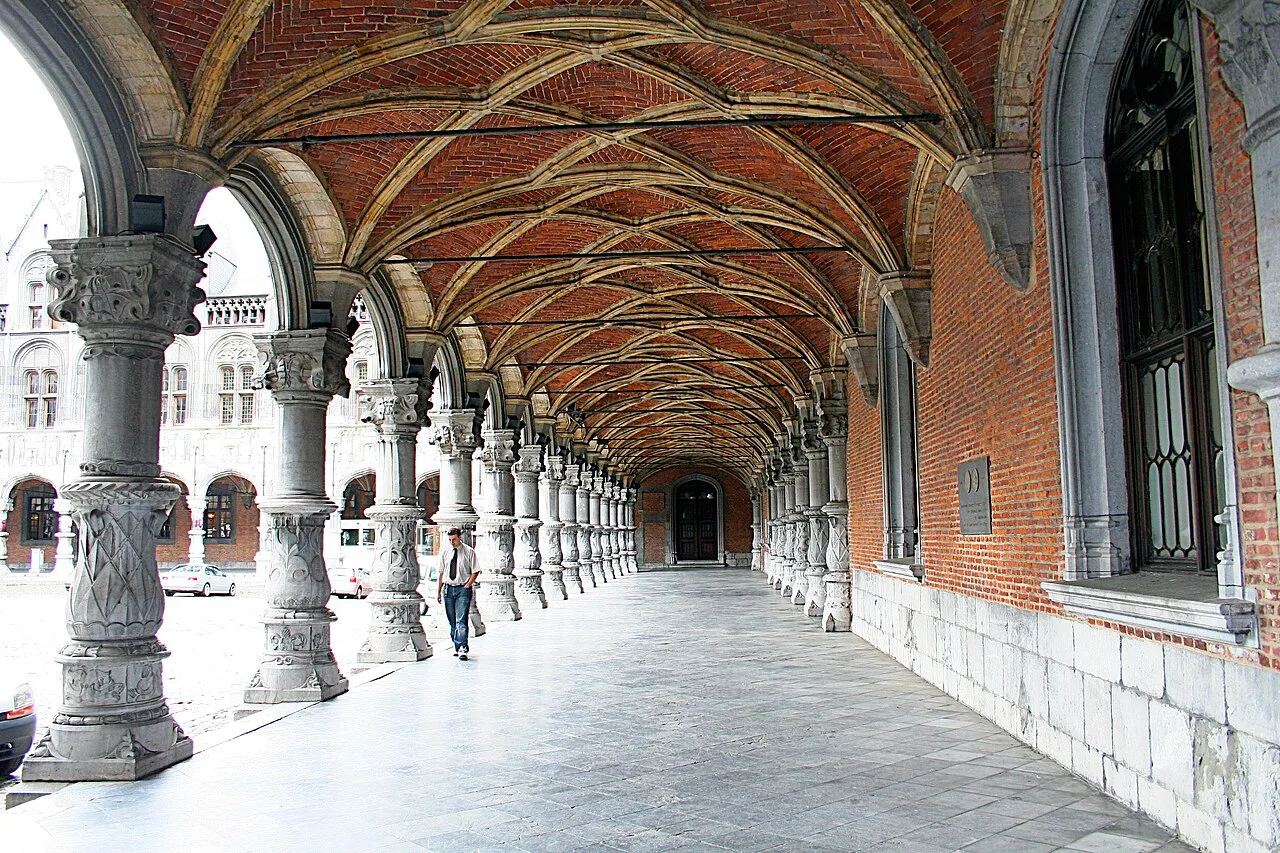The covered gallery around the courtyard of the Prince-Bishops' Palace, Liège.