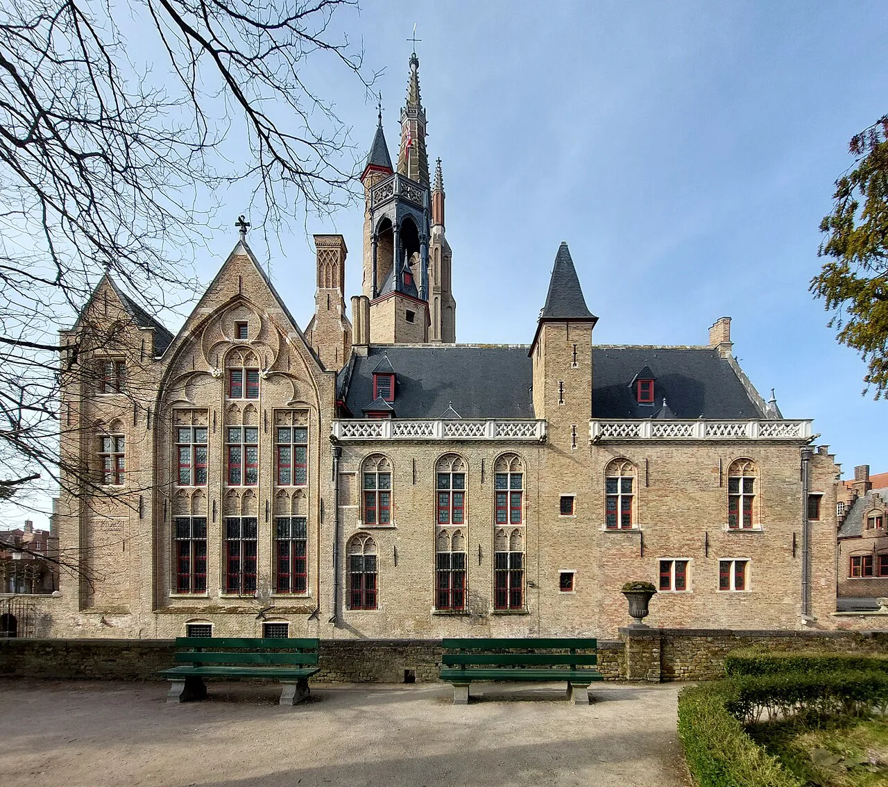 The Gruuthuse Museum and its tower in central Bruges.