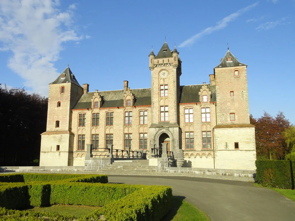 Tillegem Castle and its formal gardens near Bruges.