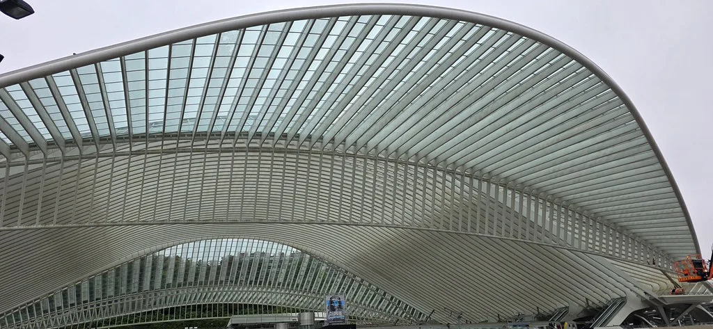 The sweeping roof of Liège-Guillemins station.