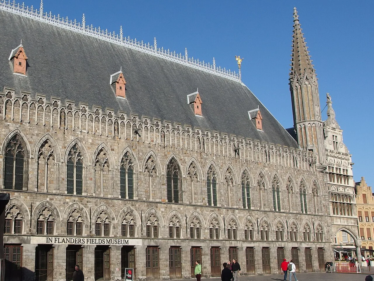 The Cloth Hall and its belfry on the Grote Markt, Ypres.