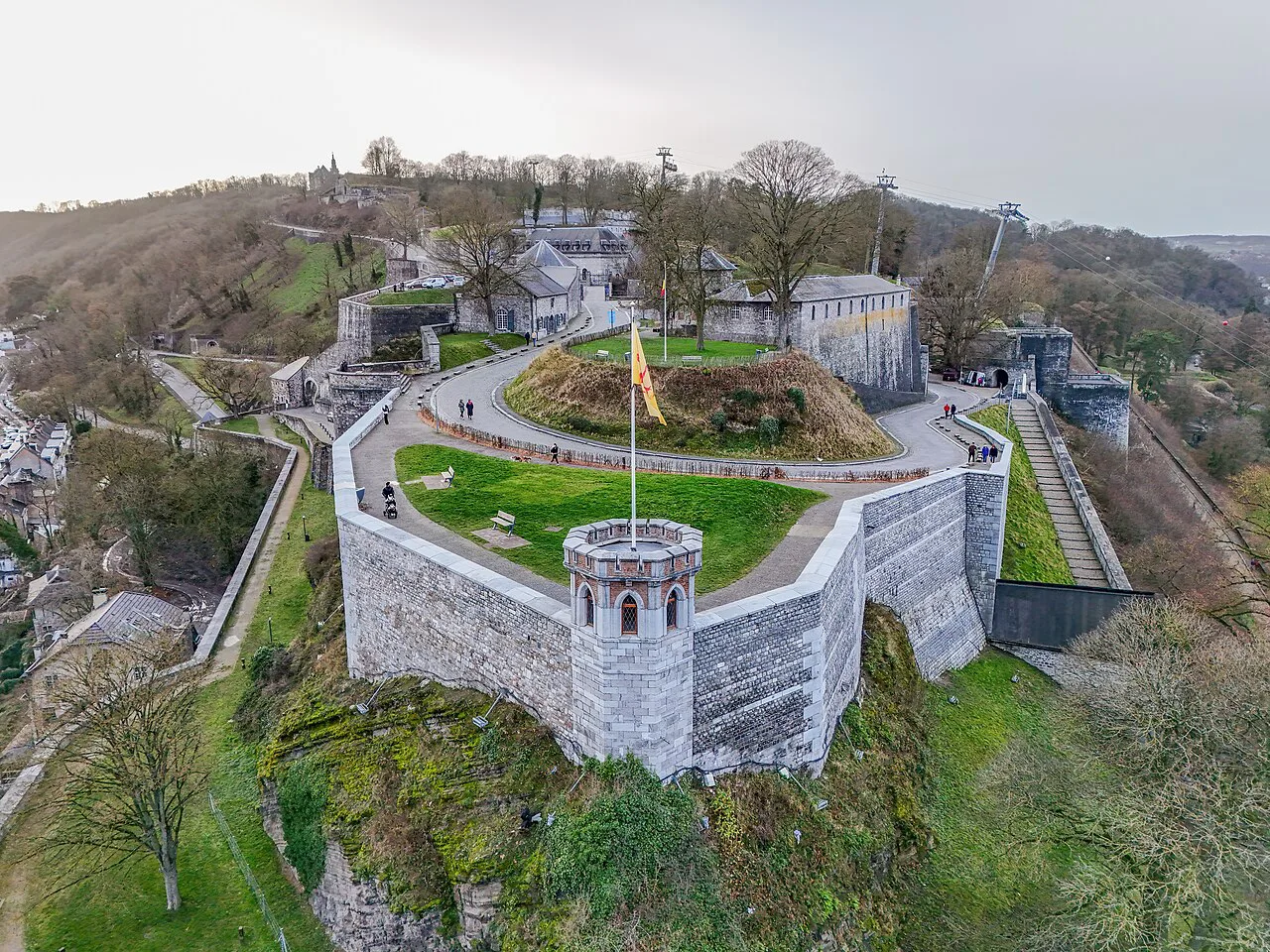 An aerial view of the Citadel of Namur, Namur.