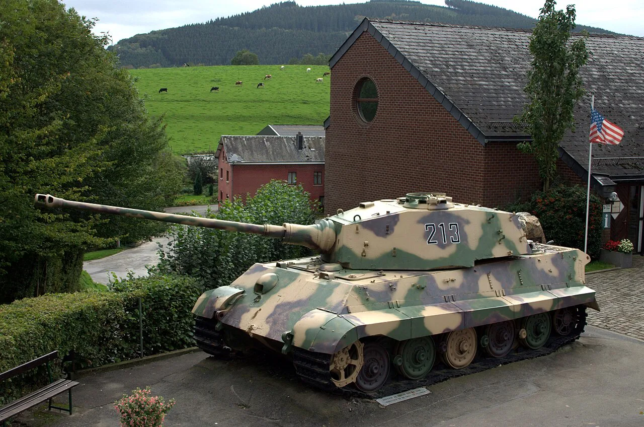 The King Tiger tank outside the December 44 Museum in La Gleize.