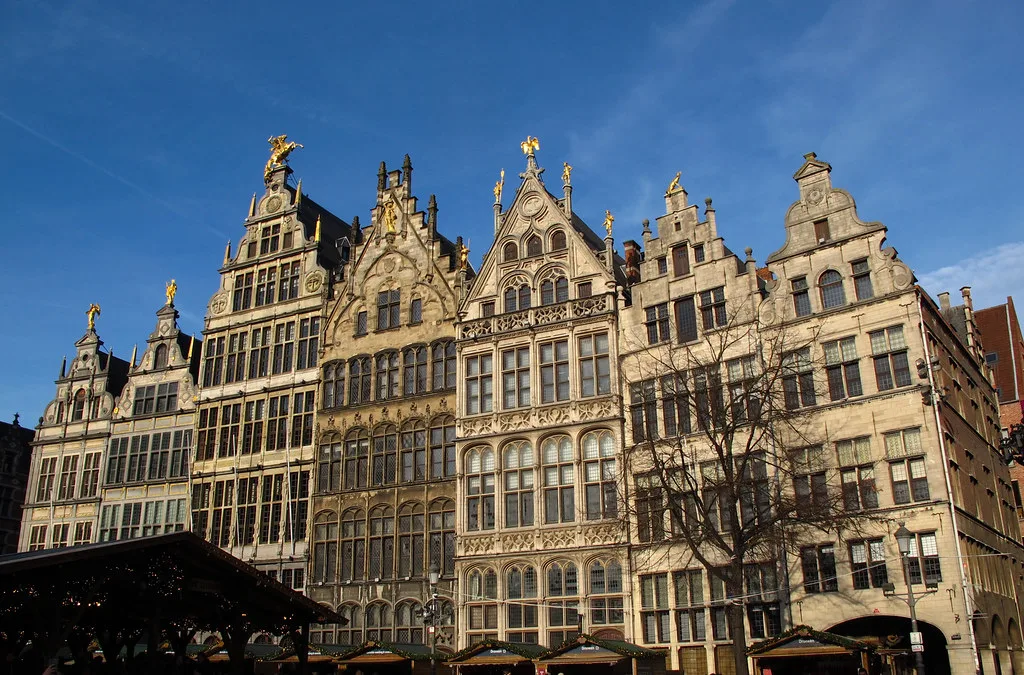 Gabled guild houses on the Grote Markt in Antwerp.