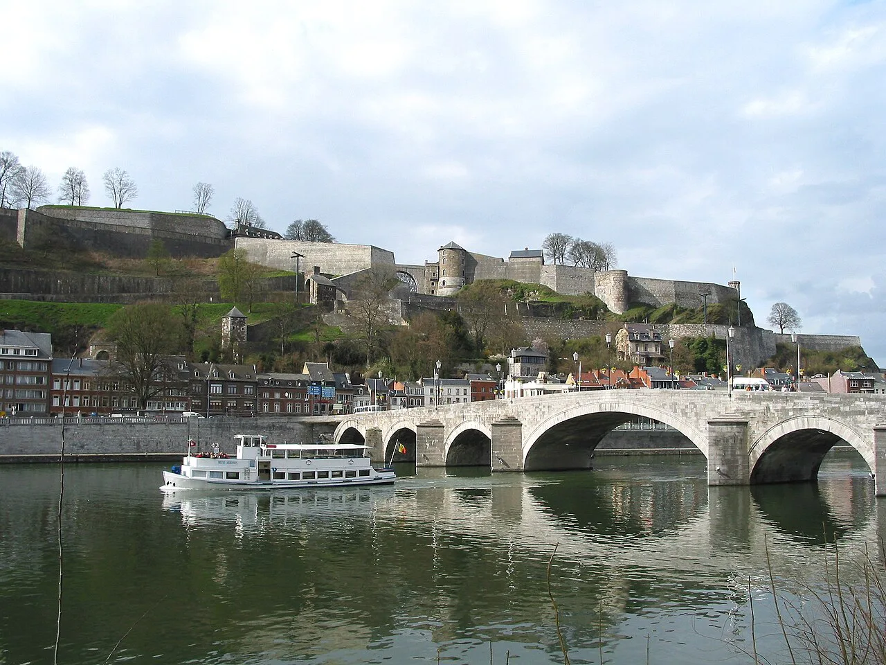The Citadel of Namur above the Meuse and the Jambes bridge.