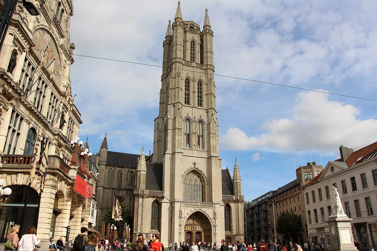 St Bavo's Cathedral and its tower in Ghent.