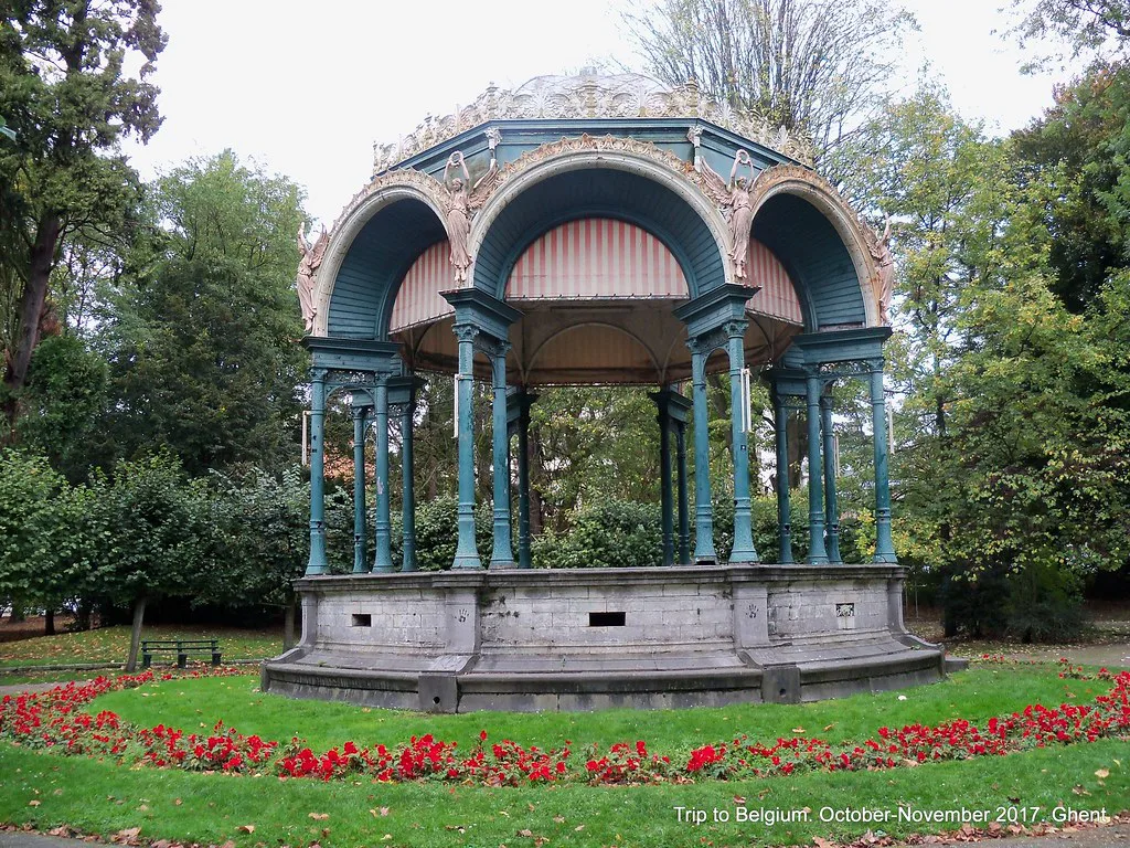 The ornate bandstand in Citadel Park in Ghent.
