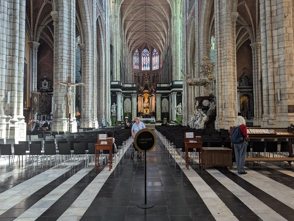The nave of St Bavo's Cathedral, Ghent.