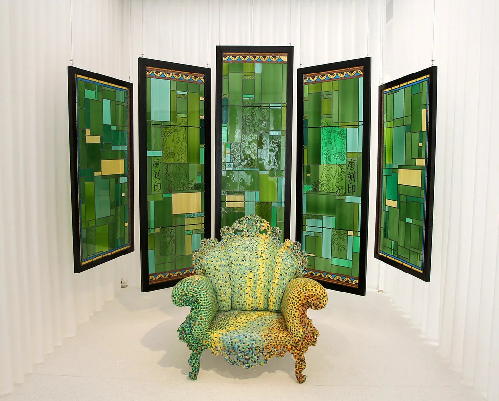 A contemporary design display at the Design Museum Gent.