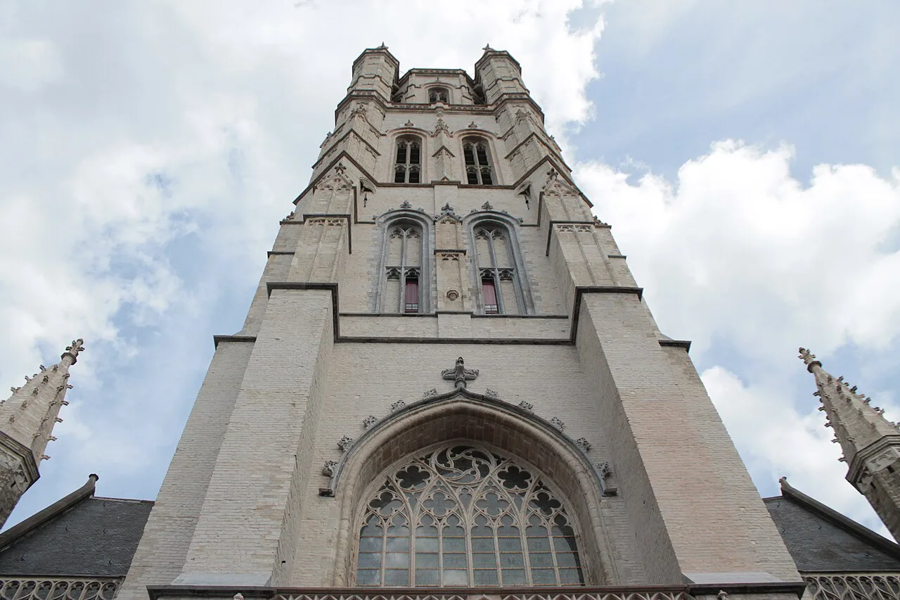 The western tower of Saint Bavo's Cathedral in Ghent.