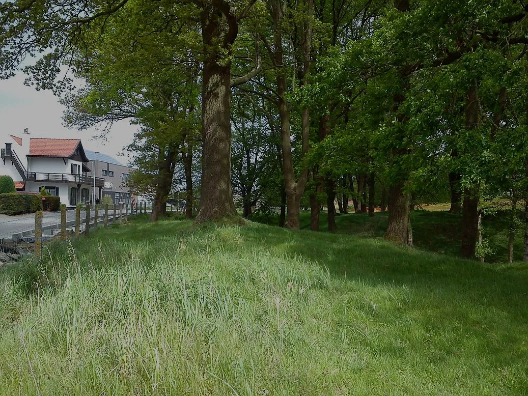 The raised ground of Hill 60 at the memorial site, near Ypres.