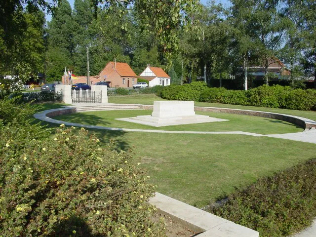 The Stone of Remembrance at Hooge Crater Cemetery near Ypres.