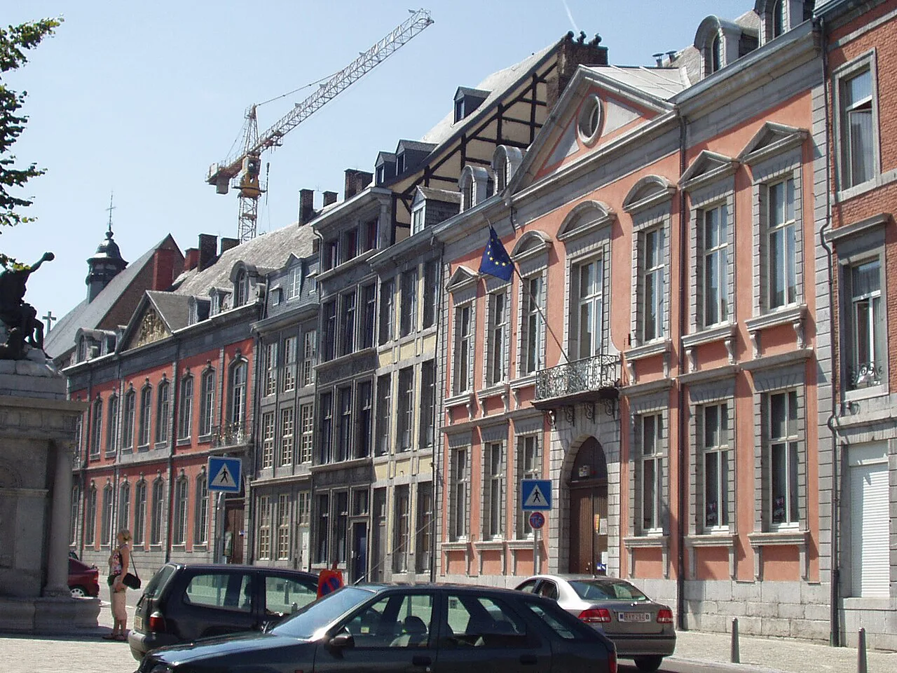 Historic façades along the Rue Hors-Château, Liège.