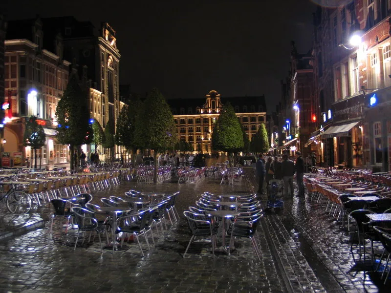 The Oude Markt at night, Leuven.