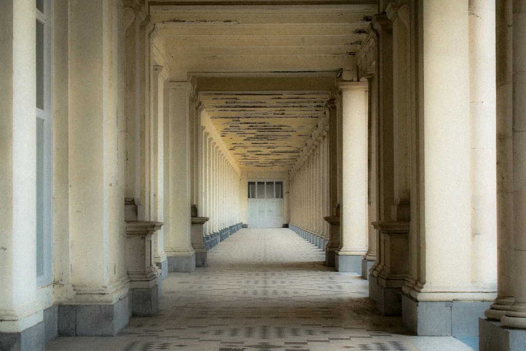 The colonnade of the Royal Galleries, Ostend.