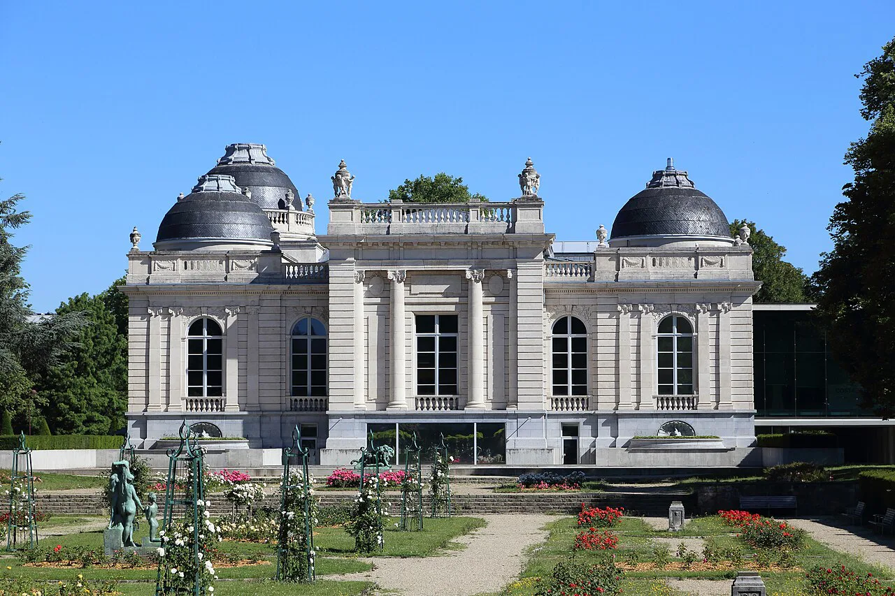 La Boverie museum and its formal gardens in the park, Liège.