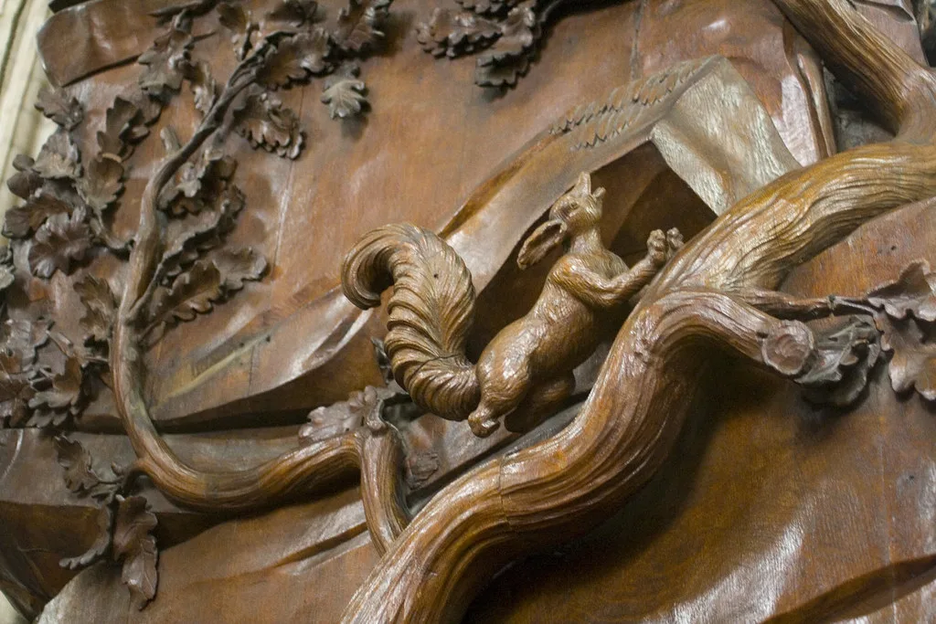 Carved wooden detail in St Peter's Church, Leuven.
