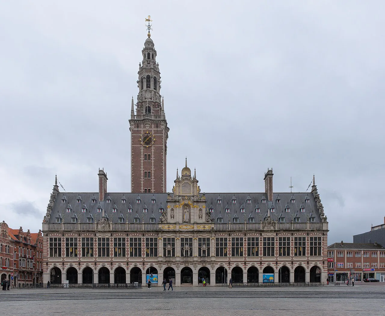 The University Library and its tower on Ladeuzeplein, Leuven.