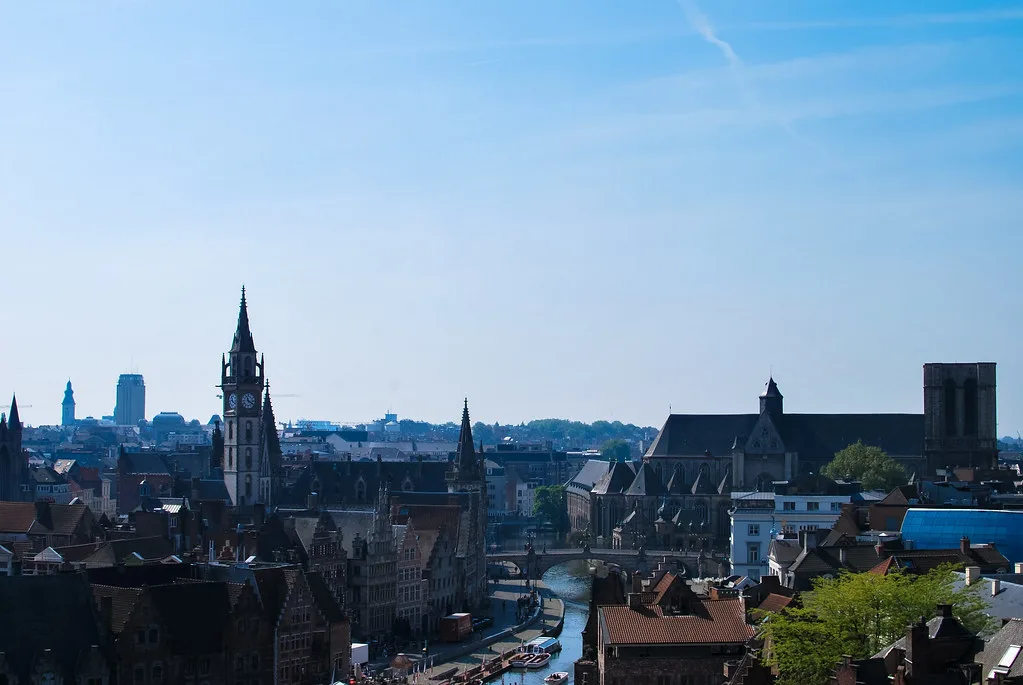 A view over the towers and rooftops of Ghent.