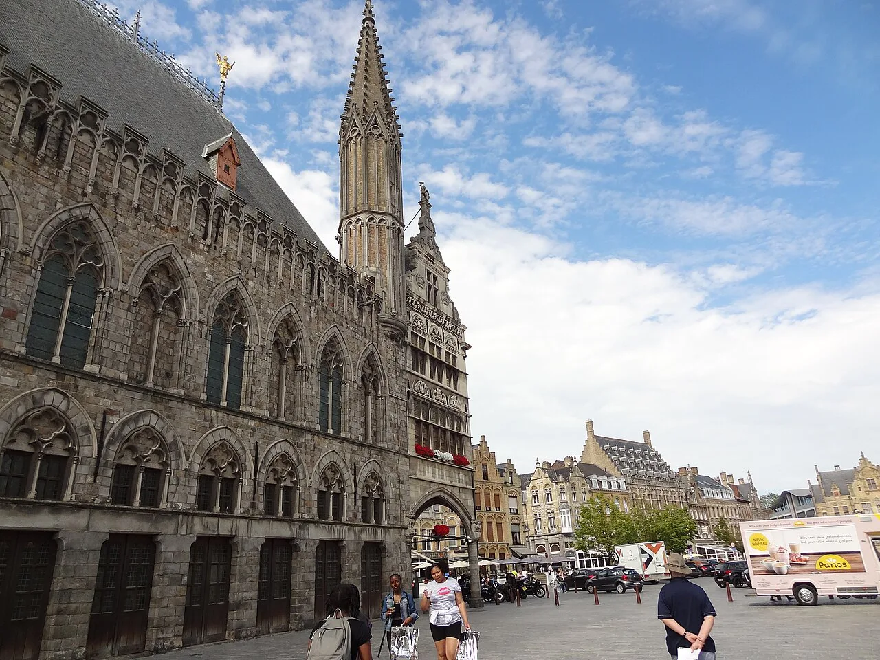 The Cloth Hall and its belfry on the Grote Markt, Ypres.