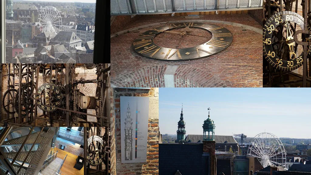 Inside the Mons belfry: clock workings, displays and views over the city.