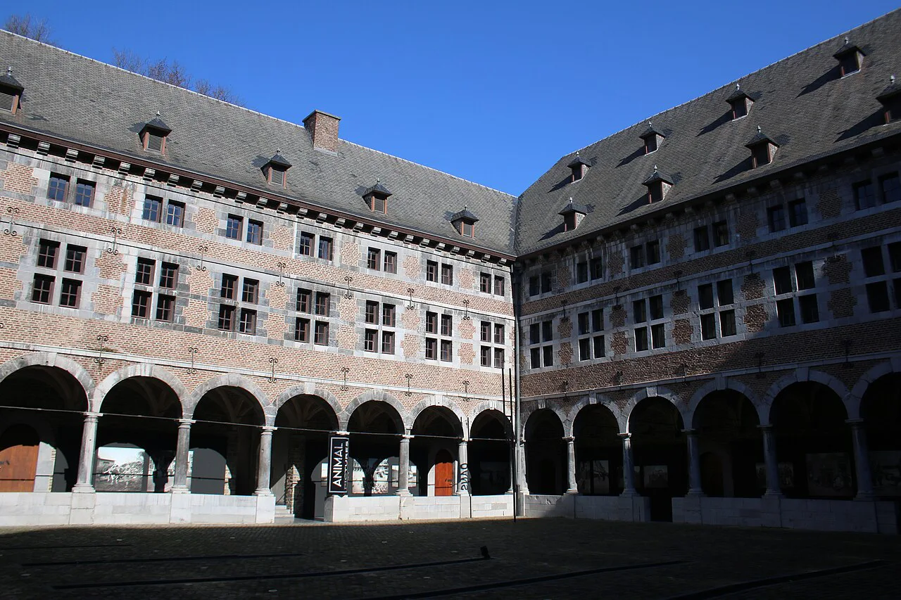 The arcaded courtyard of the Musée de la Vie Wallonne, Liège.