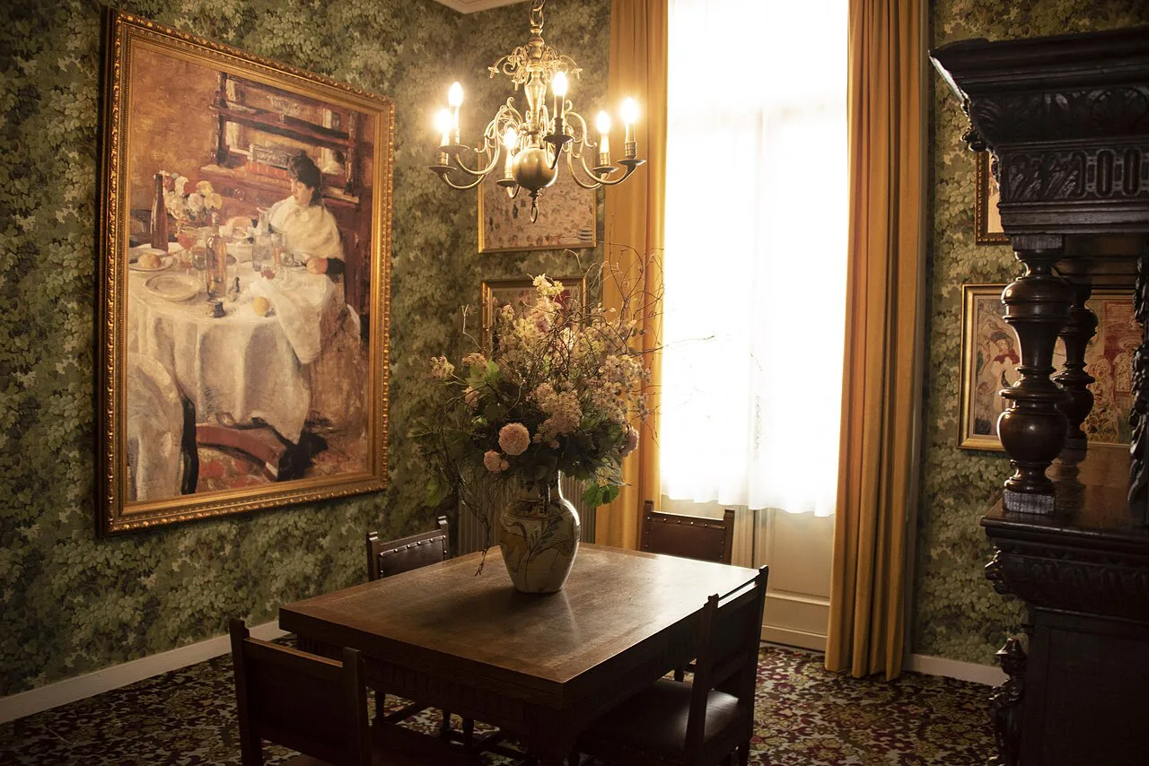 The dining room at the James Ensor House in Ostend.