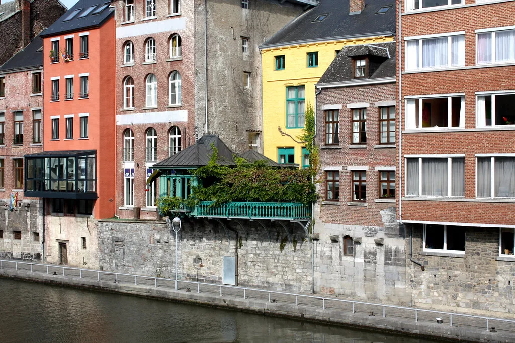 Colourful houses along the river in Namur.