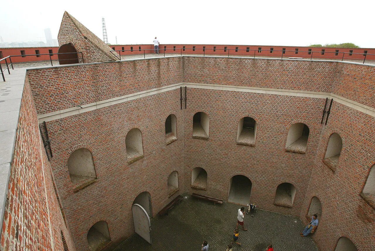 The inner courtyard of Fort Napoleon in Ostend seen from the ramparts.