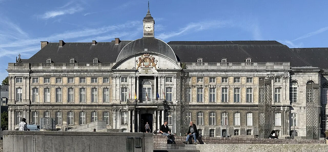 The main façade of the Palace of the Prince-Bishops, Liège.