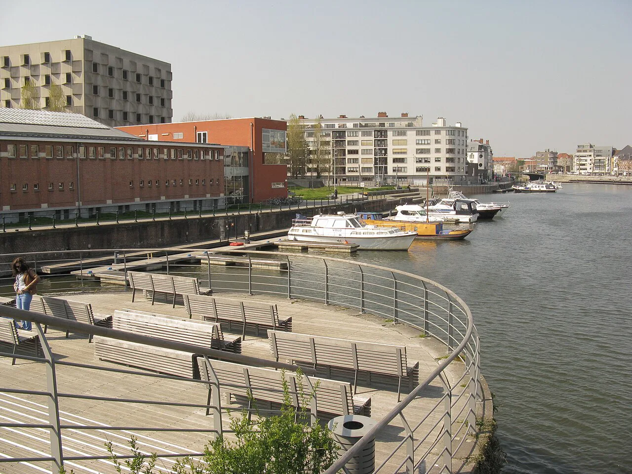 The waterside steps at Portus Ganda, Ghent.