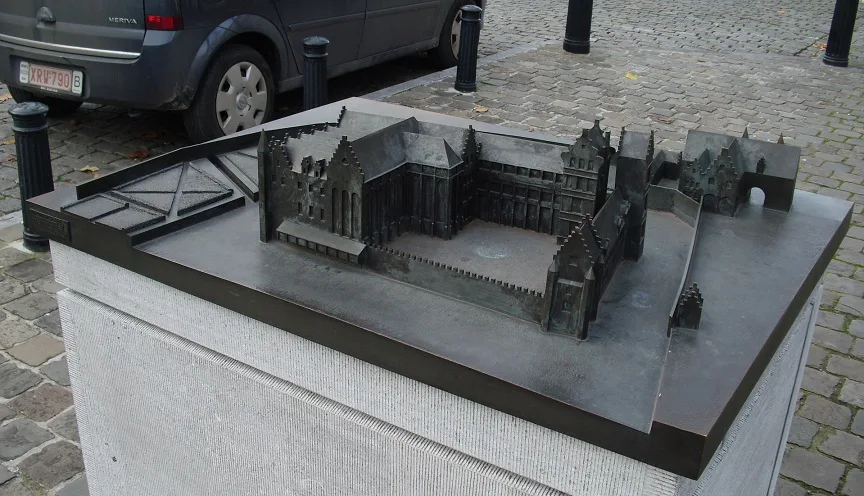 A bronze scale model of the former Prinsenhof palace, Ghent.