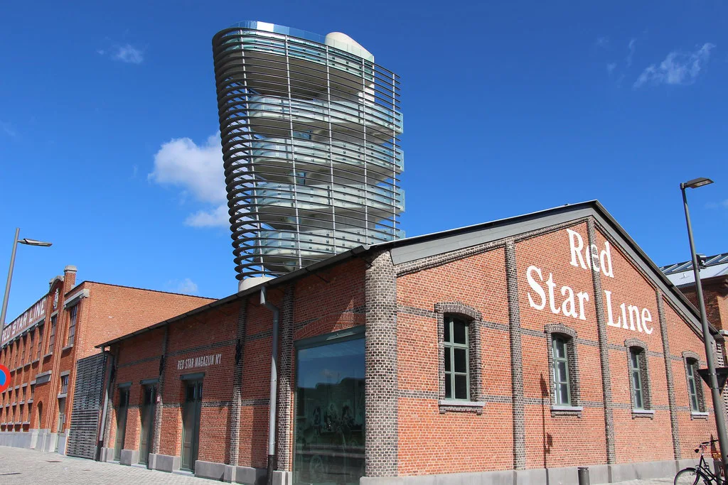The Red Star Line Museum and its viewing tower in the Eilandje district, Antwerp.