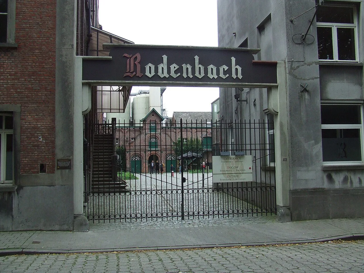 The entrance gate of the Rodenbach brewery, Roeselare.