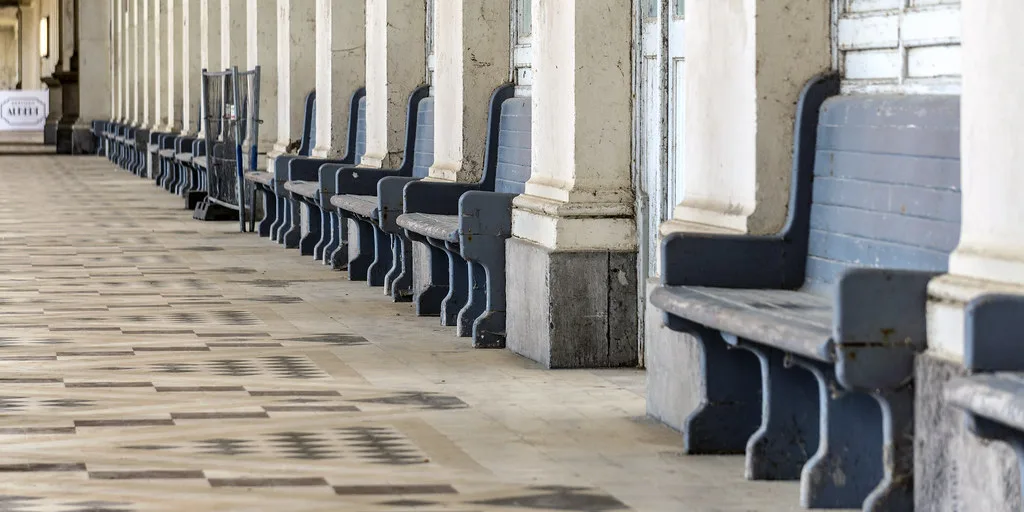 The colonnade of the Royal Galleries in Ostend.