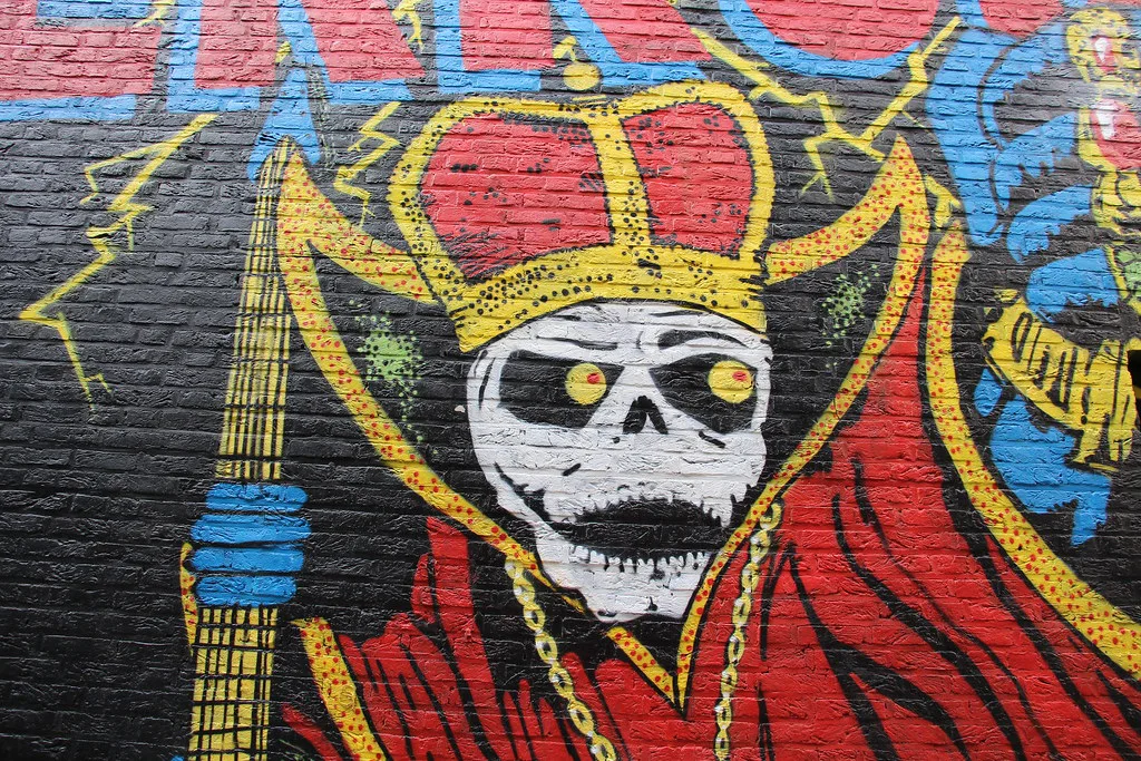 Street art on the Kopstraatje in Sint-Andries, Antwerp.