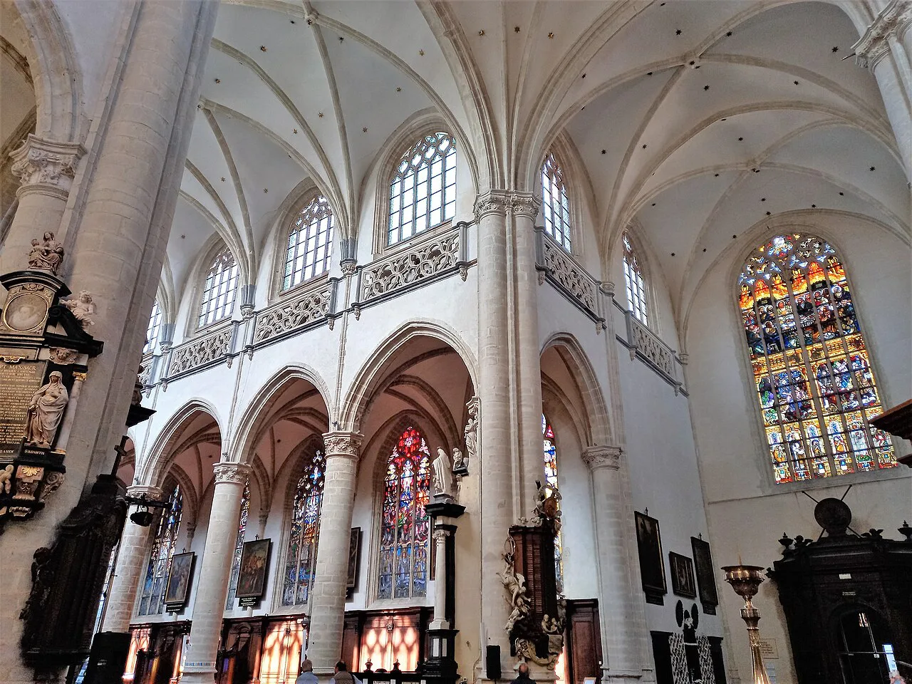 The Gothic interior of St Andrew's Church in the Sint-Andries quarter, Antwerp.