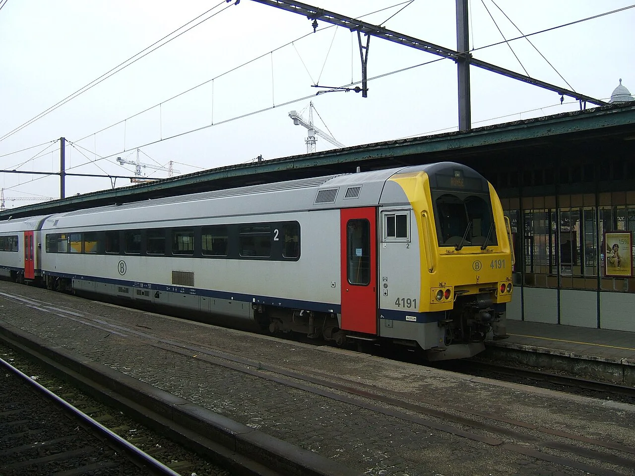 A train at Gent-Sint-Pieters station, Ghent.