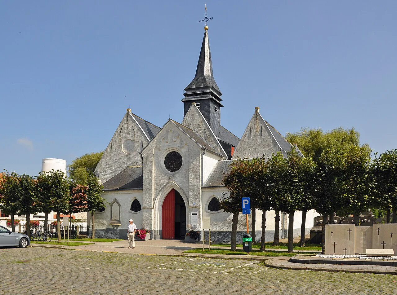 Saint Anne's Church in the village centre of Stene, Ostend.