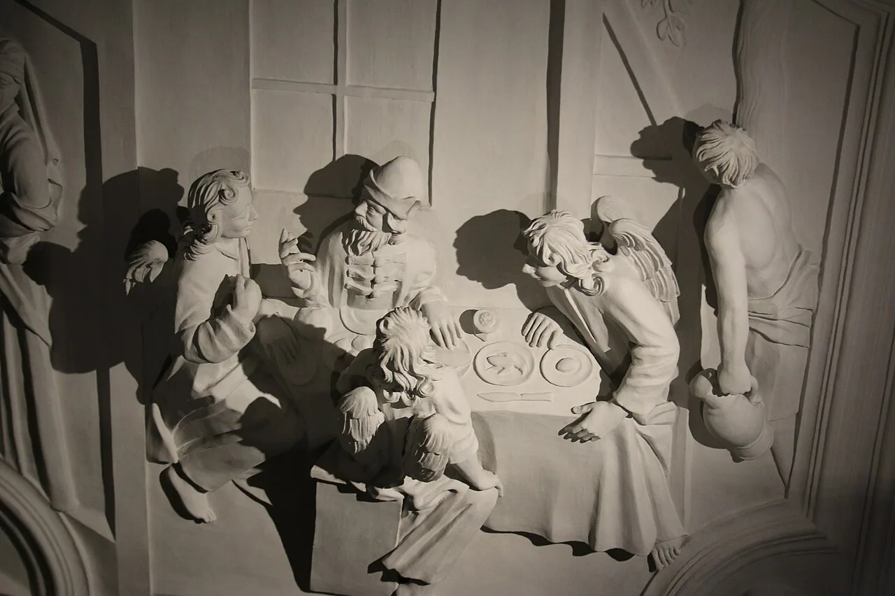 Stucco figures on the ceiling of Park Abbey in Leuven.