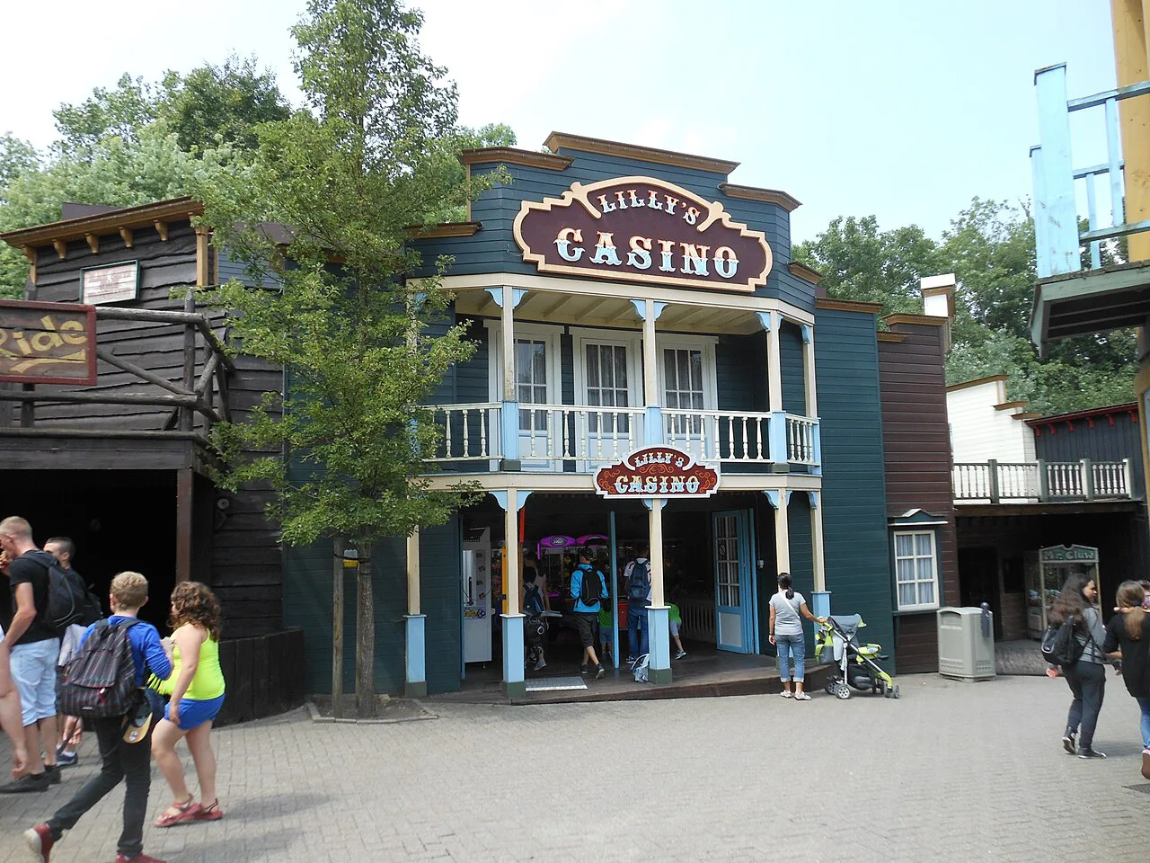Lilly's Casino arcade in the Far West area of Bellewaerde Park, Ypres.