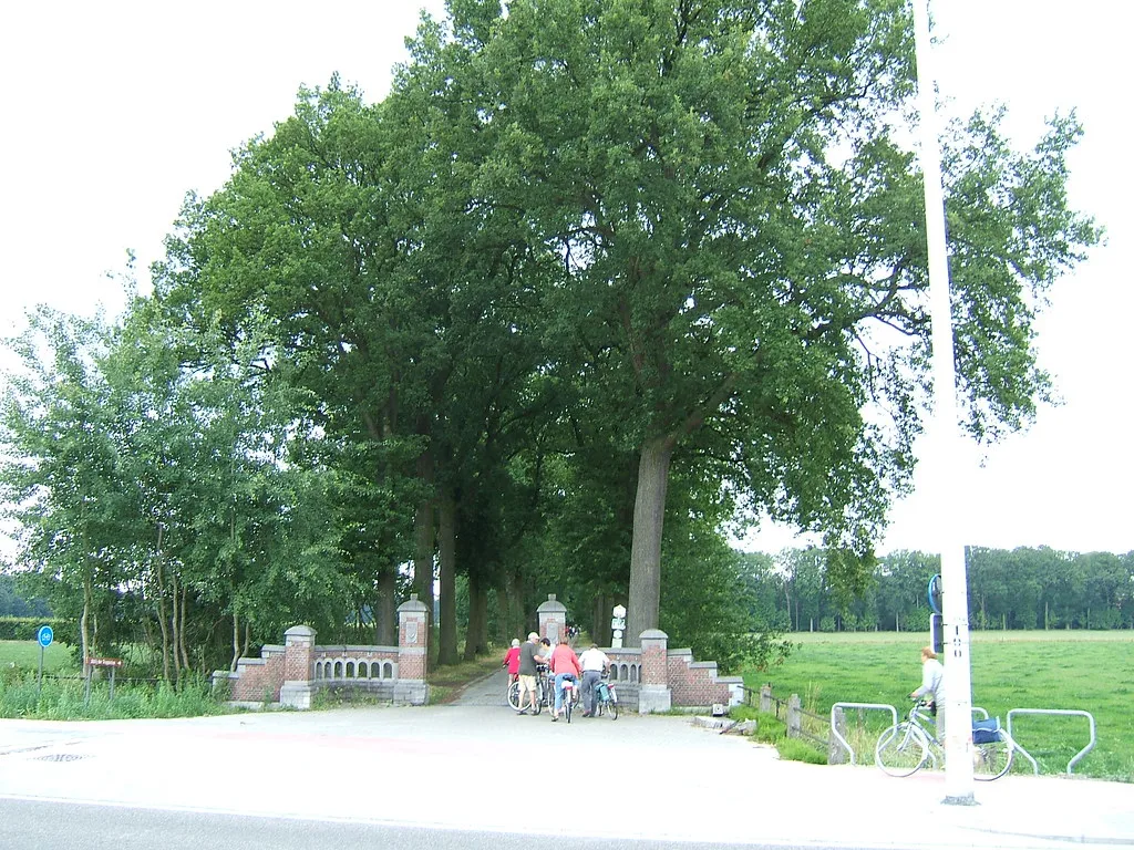 The tree-lined entrance to Westmalle Abbey in the Antwerp province countryside.